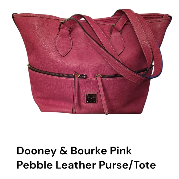 Dooney & Bourke Fuchsia Pebble Leather Tote - Picture 1 of 7